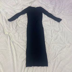 theory ankle length black dress